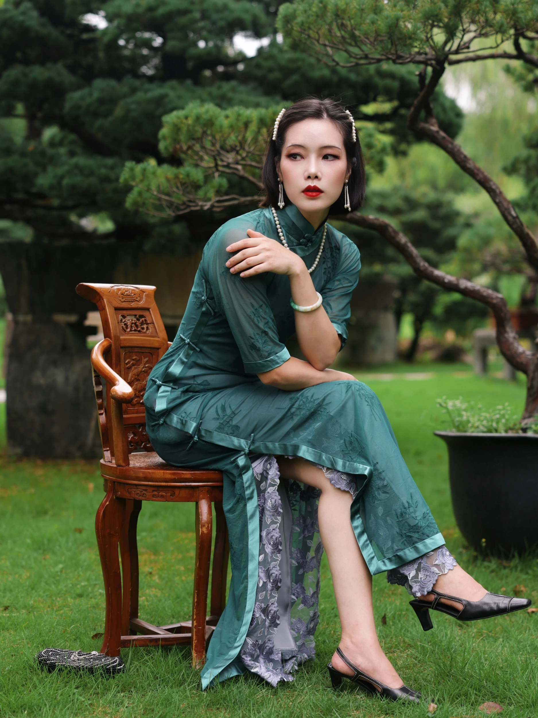 

Оригинальная бархатная юбка-ципао Ulara с кружевной отделкой, широкая, из осенней коллекции, дышащая, комфортная, короткая, L...