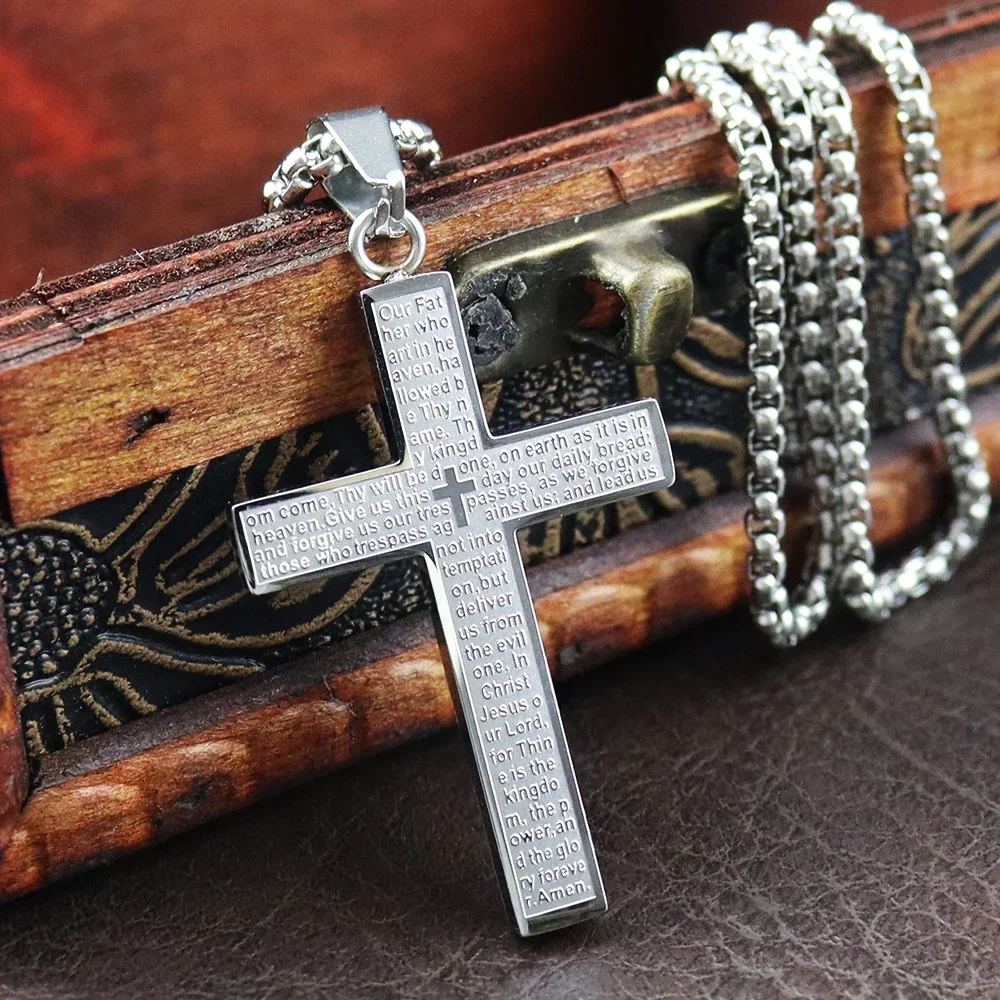 Vintage Christian Cross collana uomo moda ciondolo croce in acciaio inossidabile per le donne Punk Biker amuleto gioielli regalo Dropshipping