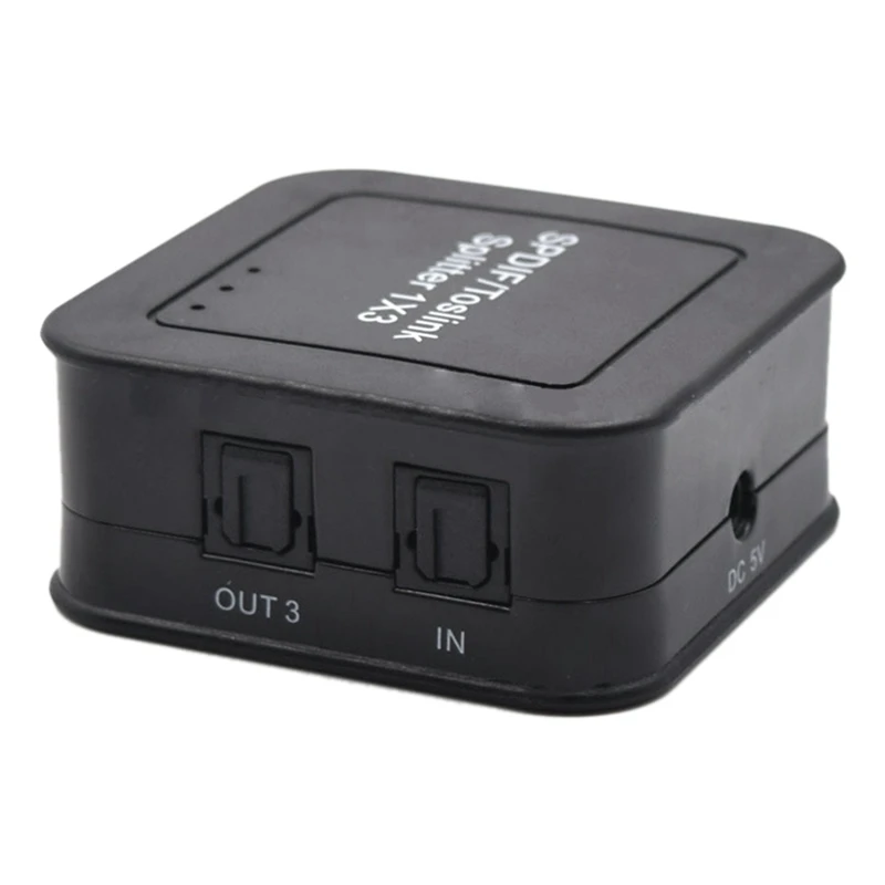 مقسم صوت بصري رقمي ، ألياف SPDIF TOSLINK ، موزع صوت ، تصميم 1 في 3 ، مع أشعة زرقاء ، دي في دي ، HDTV ، 1X3