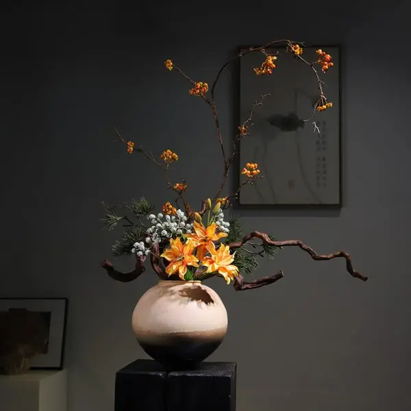 Yun الديكور B & B Song Xin مدخل سطح مزهرية سيراميك على الطراز الصيني #2