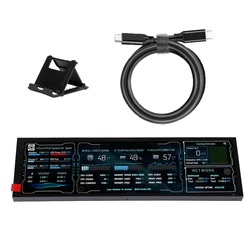 New 8.8 Inch Long Strip LCD Screen 1920*480 USB Type-C Secondary Monitor AIDA64 Sub Display CPU GPU SSD Information