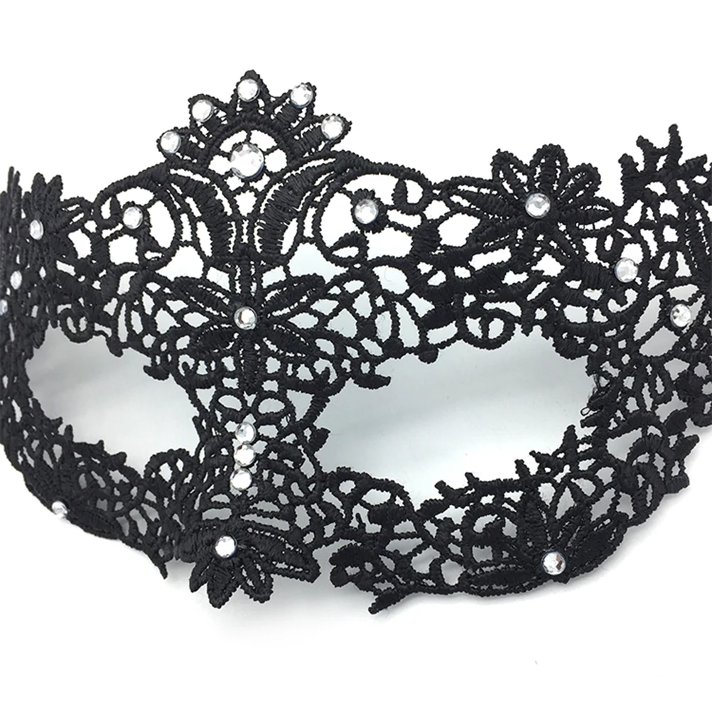 

Women'S Masquerade Lace Half Face Mask Reusable Sexy Costume Accessory For Halloween Carnival Mardi Gras Party Black Flower