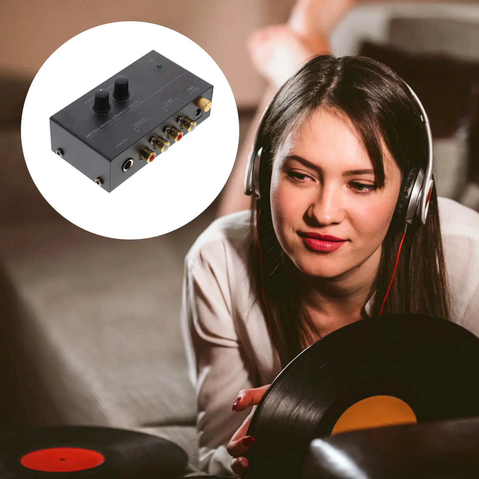 

Электронный фоно-предусилитель для проигрывателя винила с низким уровнем шума, компактный стереоусилитель для фонографа, предусилитель с вилкой стандарта США для проигрывателя пластинок