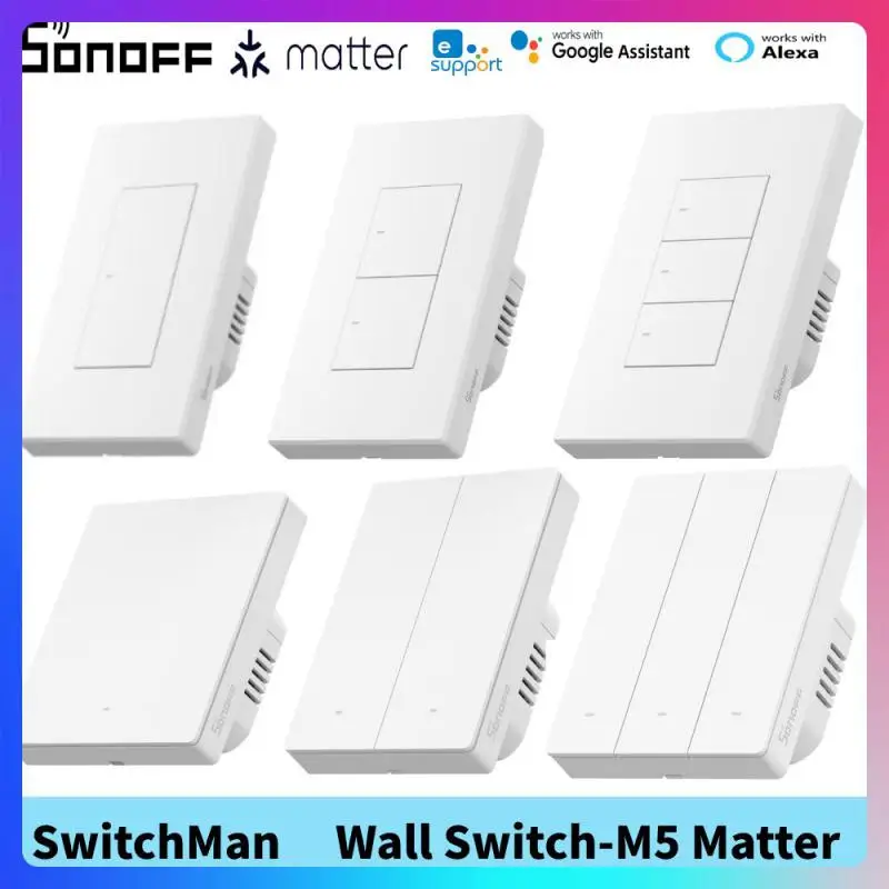 

SONOFF M5 Matter Switchman Smart Wall Switch ESP32 Two-way eWeLink-Remote Voice Control Works with Alexa Google Apple Home Alice