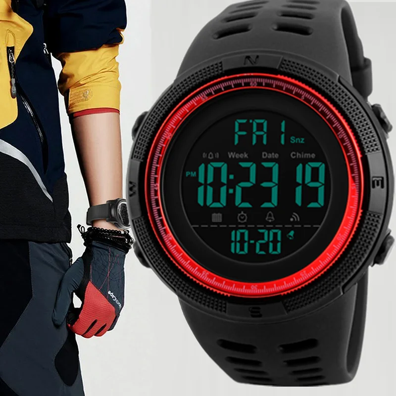 

Электронные часы для мужчин, военные спортивные часы, светящиеся многофункциональные светодиодные цифровые наручные часы для детей, мальчиков, студентов-подростков
