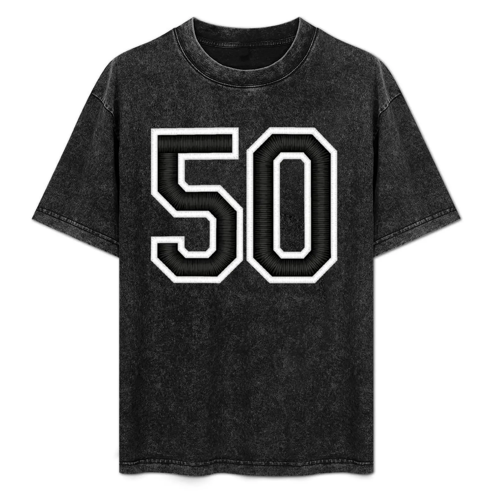 

50 Black Jersey Sports Number fifty Football 50 T-Shirt graphic shirts hippie clothes Blouse Men's t-shirt