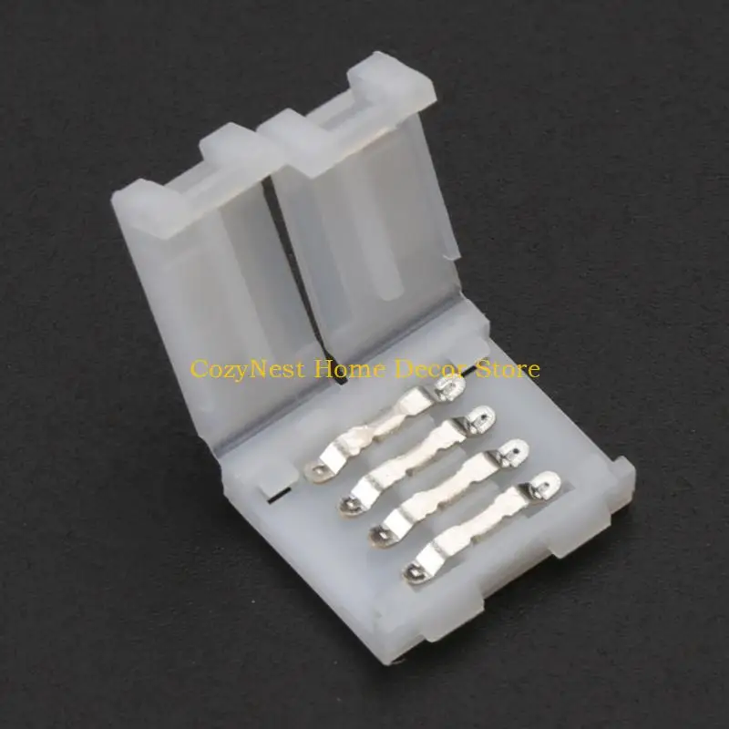 92MF Solderless Clip-On Con.cector 4 Pin 10mm for 5050 RGB LED Strip Light