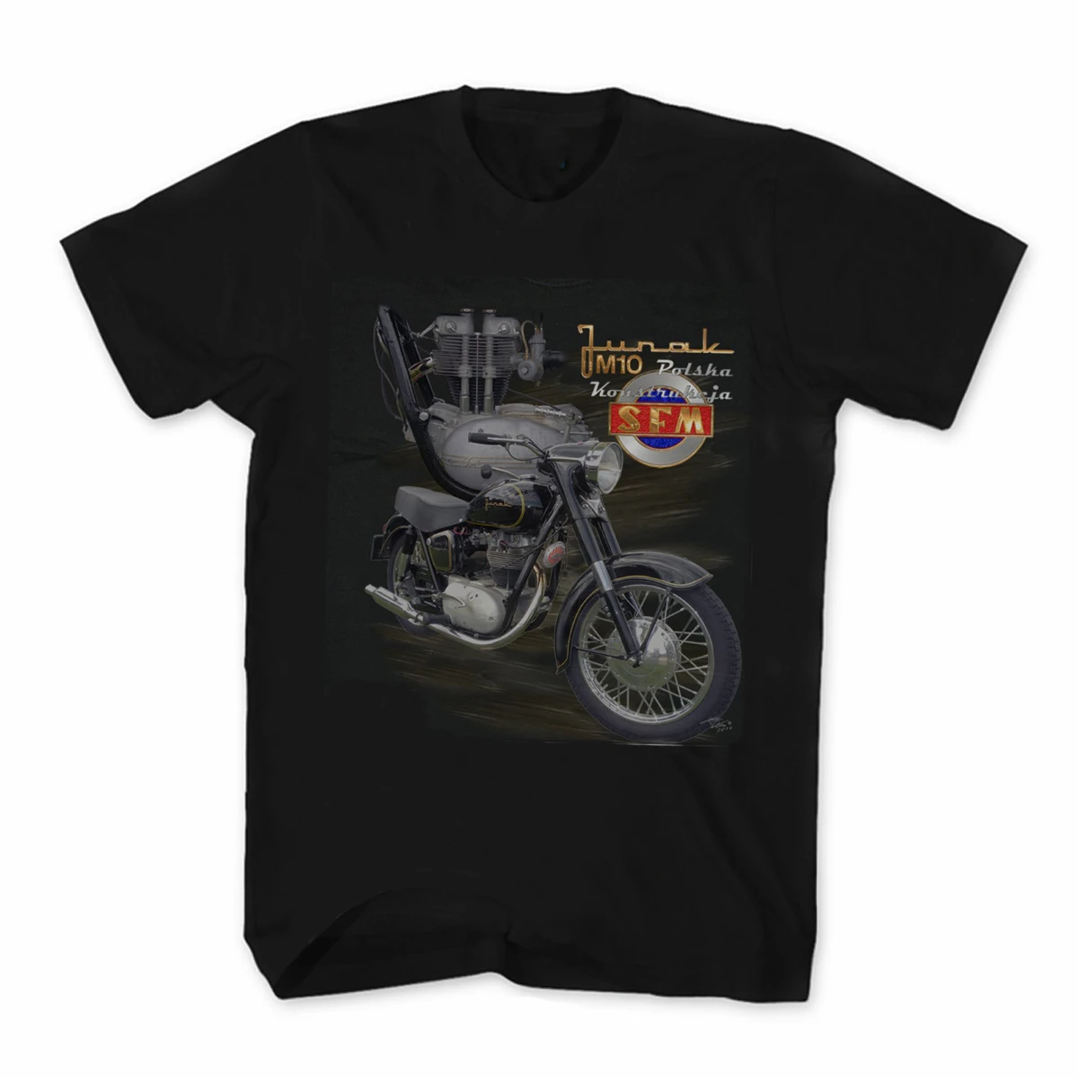 

JUNAK M10 Creative Design Polish Classic Motorcycle T-Shirt. Summer Cotton Short Sleeve O-Neck Mens T Shirt New S-3XL