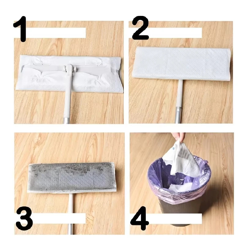 Disposable Vacuum Paper Floor One Mop 360° Rotating Mop Free Cleaning Household Lazy Clean Wet and Dry Paper Flat Dry Use