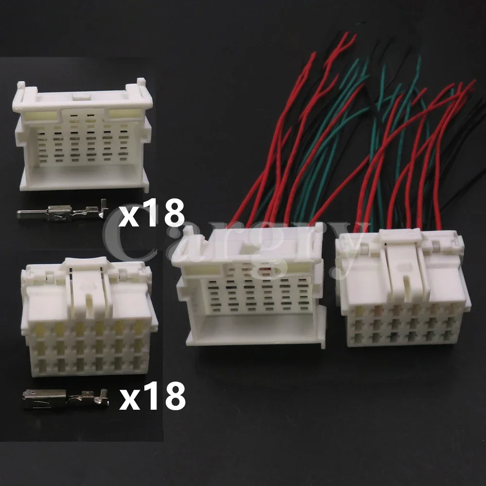 

1 Set 18P 7-968974-1 2-967629-1 Car Plastic Housing Wire Cable Sockets AC Assembly Auto Power Amplifier Male Female Docking Plug