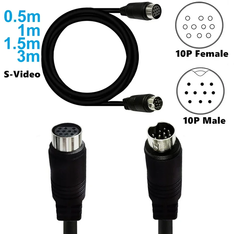 s-video mini din cable 10 pin connector male to female 10 pin mini din cable Adapter for Audio vedio equipment