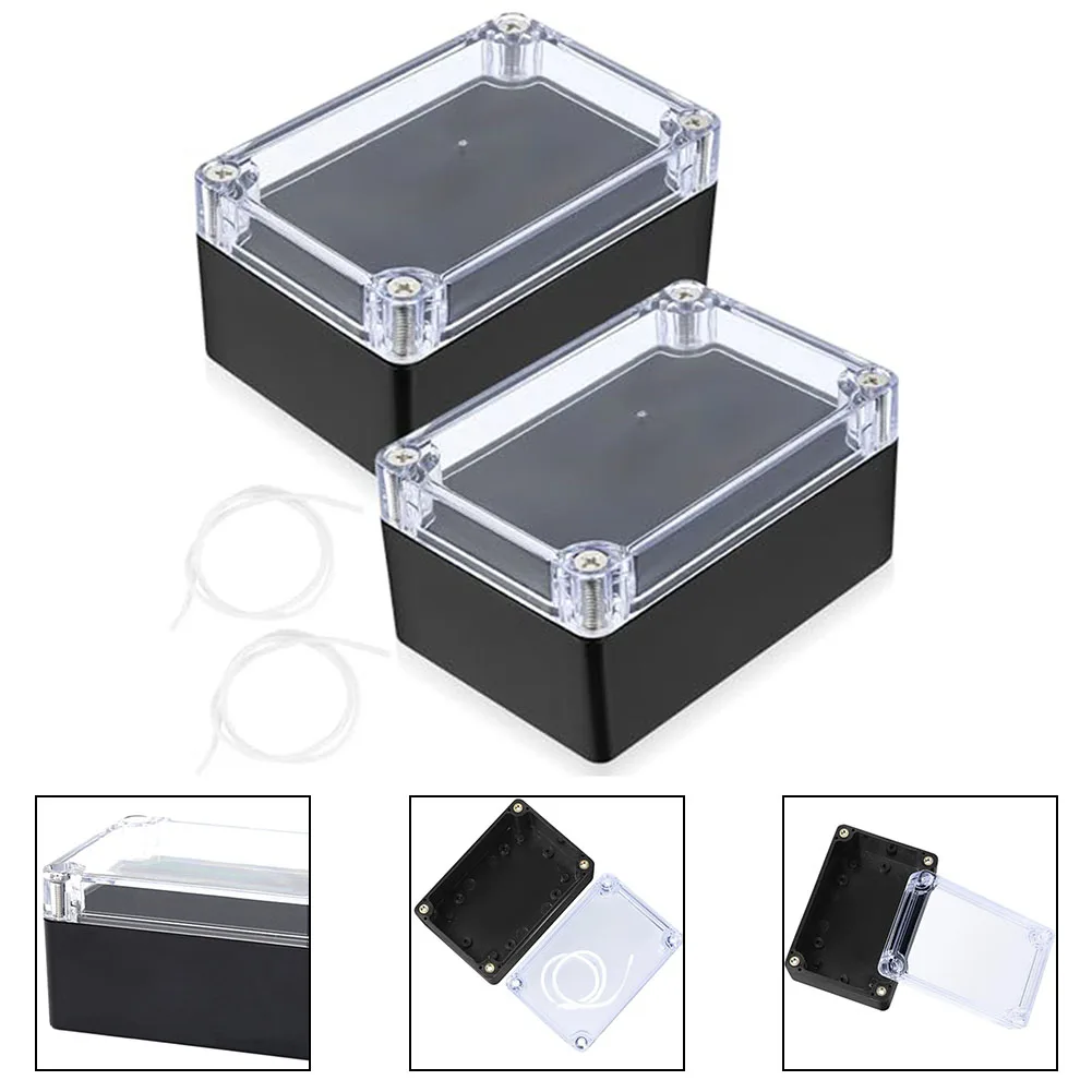 Boîtes électriques étanches pour l'extérieur, boîte d'alimentation électronique, boîtes noires transparentes, 2 pièces