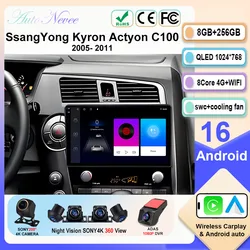 Android 16 For SsangYong Kyron Actyon 2005 - 2013 RHD LHD Auto Radio Multimedia Player GPS Navigation Touch Screen Head Unit DVD