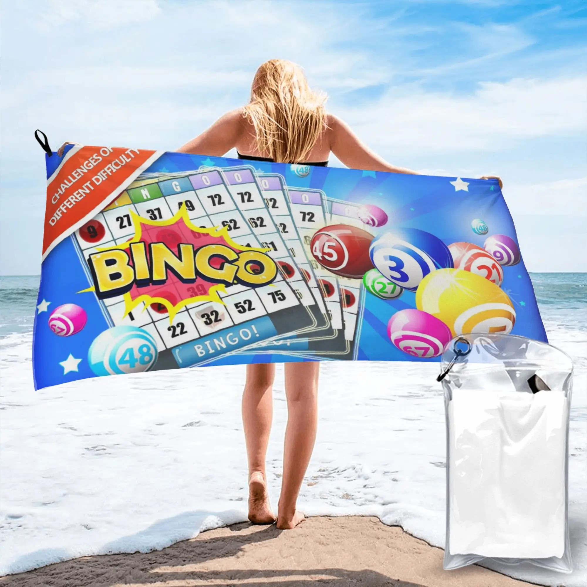 Game Bingo Queen Player Beach Towel Soft Microfiber Quick Dry Absorbent Quick Towels For Mountain Climbing