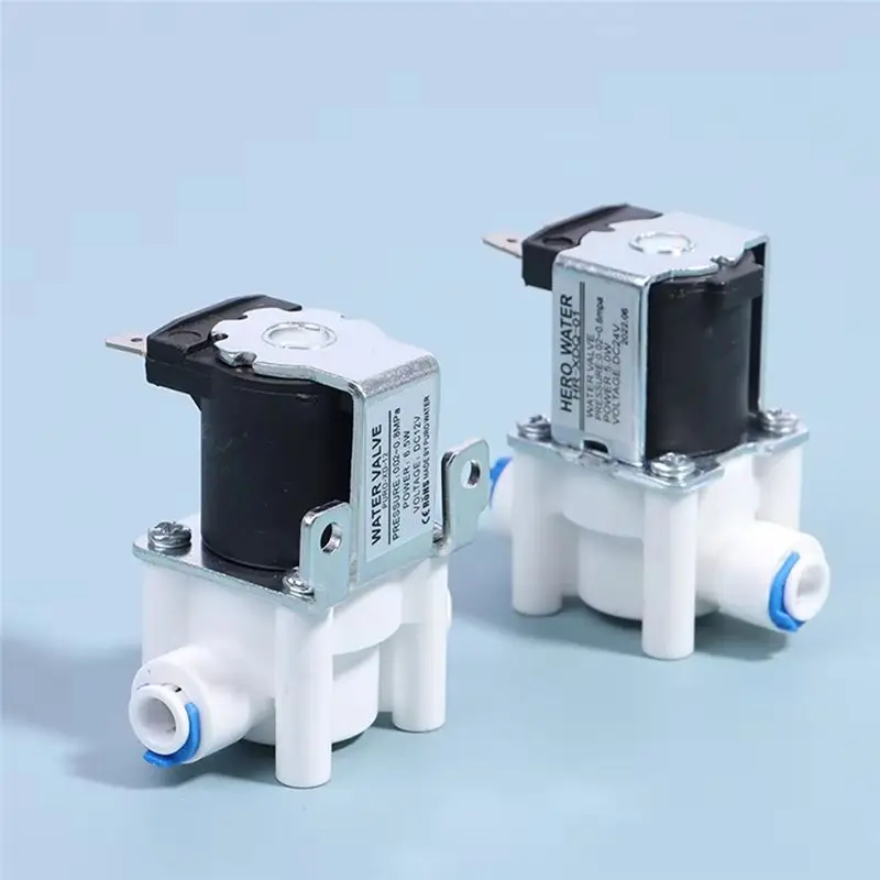M04K 2-Point Quick Connect 24V Inlet Solenoid Valve For Pure Water Machines, Water Purifiers, Reverse Osmosis Systems
