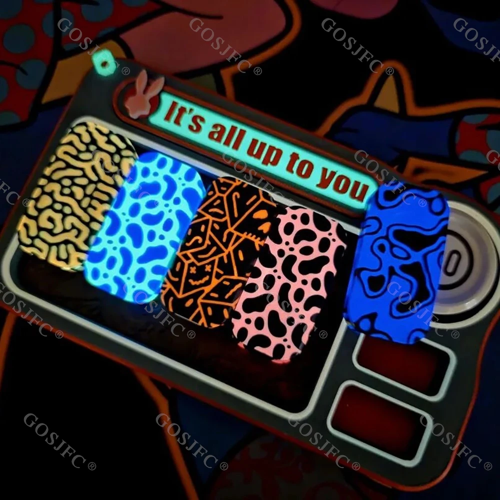 KAIS & QZ EDC مضيئة بوبو السكر تململ المنزلق لعبة لتخفيف الضغط دفع المنزلق ألعاب متململة للبالغين أدوات تخفيف القلق