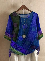 Blouse Women's Fashion Loose Digital Printing Casual Top T-shirt Блузка Летняя Женская Shirts For Women Top Damski Bluzka Damska