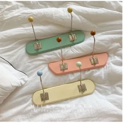 French Retro Wall Hanging Wall Ice Cream Color Cute Dot Decoration Children's Room Solid Wood Coat Hook