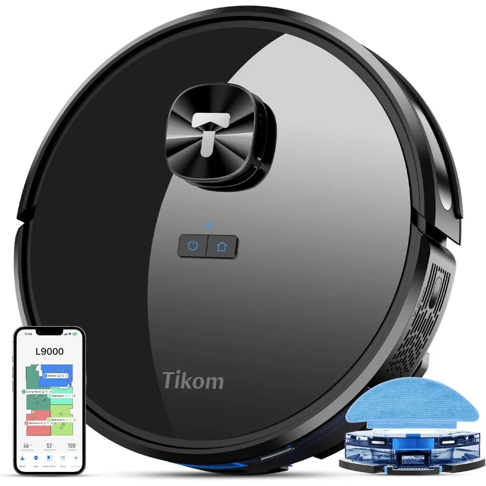 

Robot Vacuum and Mop Combo, LiDAR Navigation, 4000Pa Robotic Vacuum Cleaner, Up to 150Mins, Smart Mapping