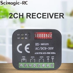 ガレージドアオープナー用ユニバーサルリモート受信機,rxマルチ送信機,AC, DC, 9-30v,85-250v,300-900mhz,433 mhz