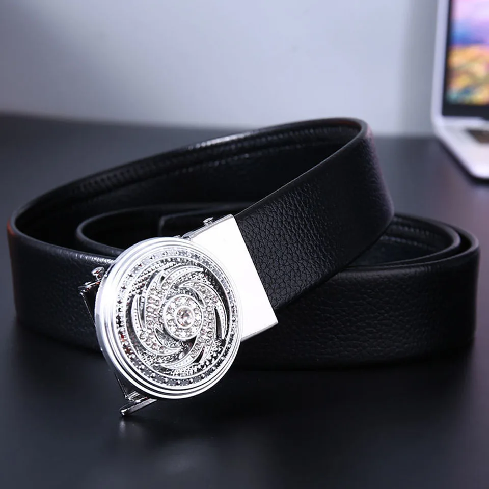 New Operation Automatic Buckle Belt Korean Edition Trendy Men High Quality Business Travel Middle And Youth Versatile Pants Belt