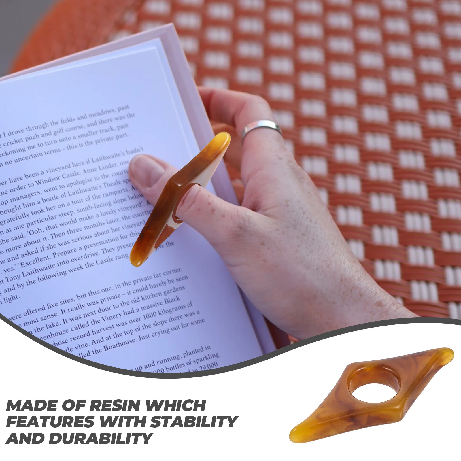 

6Pcs Resin Book Page Holder Ring Type Reading Accessory Household Portable Page Spreader Household Book Holder