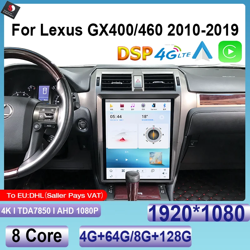 

For Lexus GX400 GX460 2010-2019 15Inch Qualcomm Android 11 Car Radio CarPlay Multimedia Video Player Autoradio Stereo BT Google