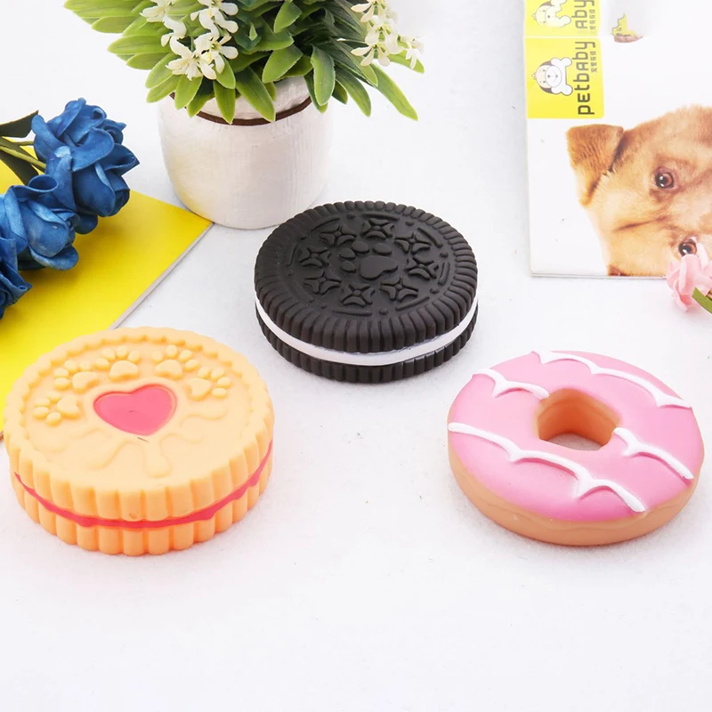 Diameter 9.5cm Simulation Pet Dog Toy Rubber Puppy Sound Toy Interactive Cat Toy Small Dog Chew Toys Cleaning Tooth 1pc