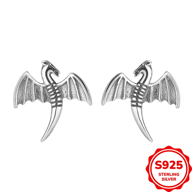 

Temperament and Personality Genuine S925 Silver Bat Trend Earrings