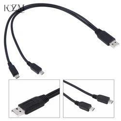 USB 2.0 male to male dual micro usb splitter y charging data cable