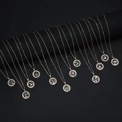 Alloy Taurus Libra Guardian Star Aquarius Leo Scorpio Horoscope Choker 12 Constellation Pendant Necklace Animal Zodiac Sign