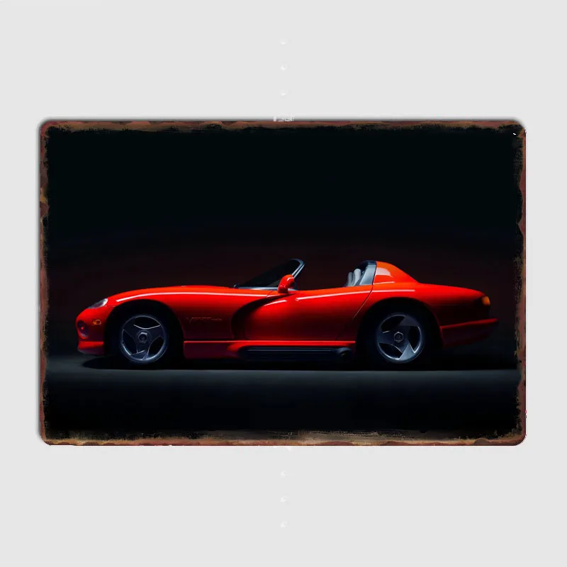 Classic Exotics Red DODGE VIPER RT10 Muscle Car Metal Sign Poster Garage Room Decor Automobile Club Tin Vintage Home Decor