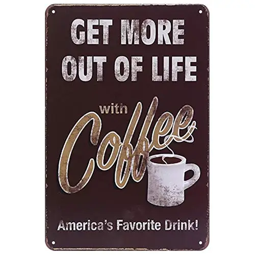 

Coffee Drinks Latte Theme 8x12 Inch Retro Metal Tin Sign Wall Decor Study Metal Signs Vintage Bar Decoration Poster Pub aasd-31