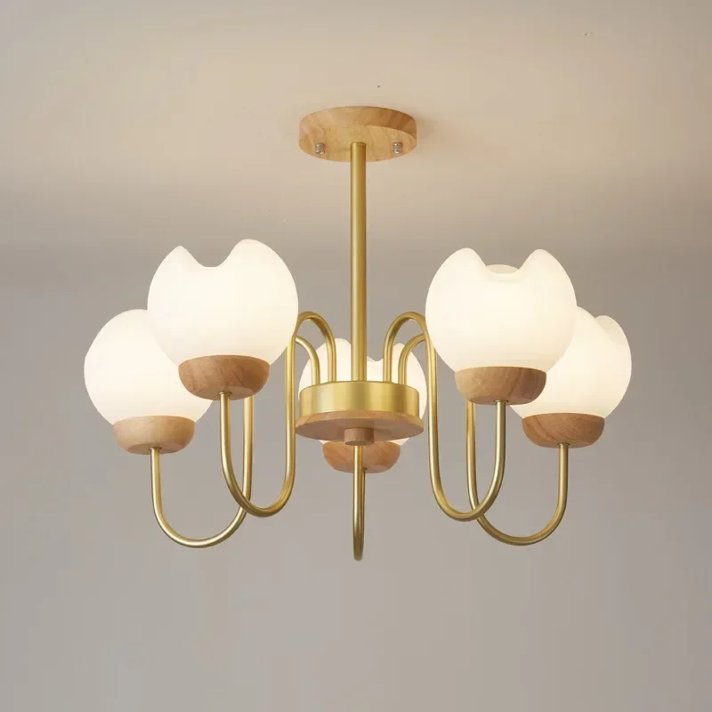 GHEUVNJ  Living room flower chandelier, modern and minimalist French cream style countryside light, room lighting fixtur