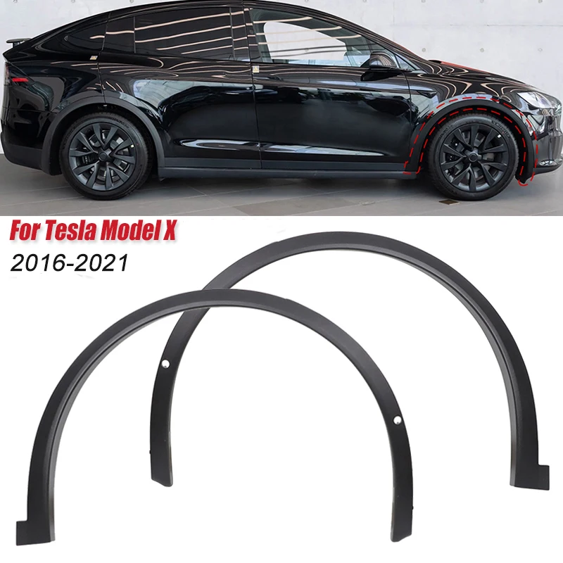 Car Wheel Eyebrow Fender For Tesla Model X 2016-2021 Mudguard Mud Flap Splash Guard Arches Trim Molding Exterior Accessories