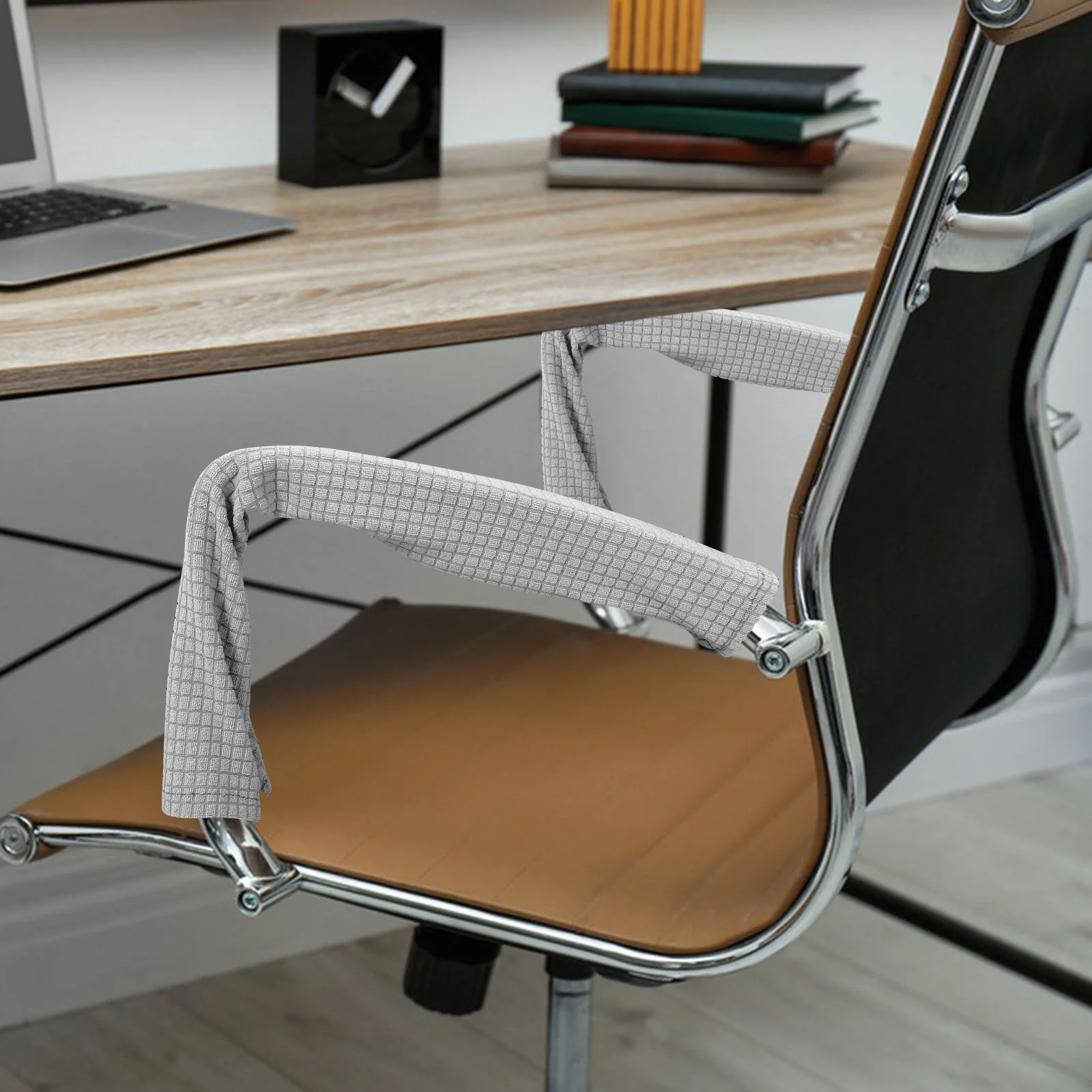 

2pcs Waterproof Computer Chair Arm Covers Elastic Polyester Armrest Protectors Slip-Resistant Stretchable For Office Home Desk