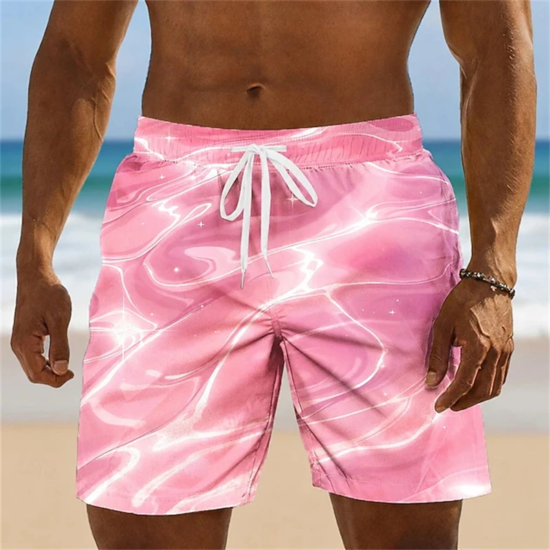 Colorful Abstract Water Ripple 3D Printed Men's Shorts Spring Summer Daily Outdoor Vacation Wear Casual Quick Drying Shorts 2026