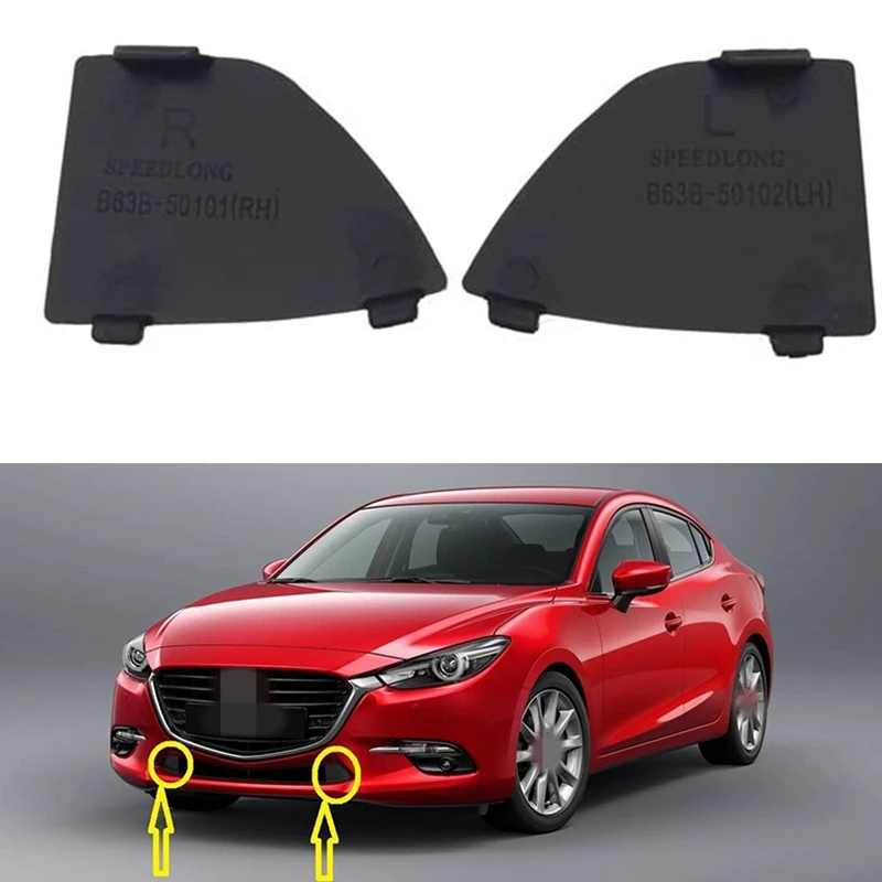 B63B-50-101 de parachoques inferior delantero de coche, cubierta de ojo de gancho de remolque, tapas de rejilla para Mazda 3 2017-2018, B63B-50-102