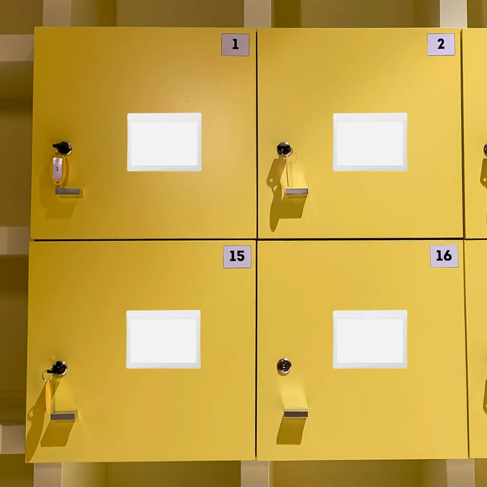 

50pcs Pvc Transparent Adhesive Label Pouch Self-Adhesive Index Card Holders For Office School Warehouse Clear Plastic Card