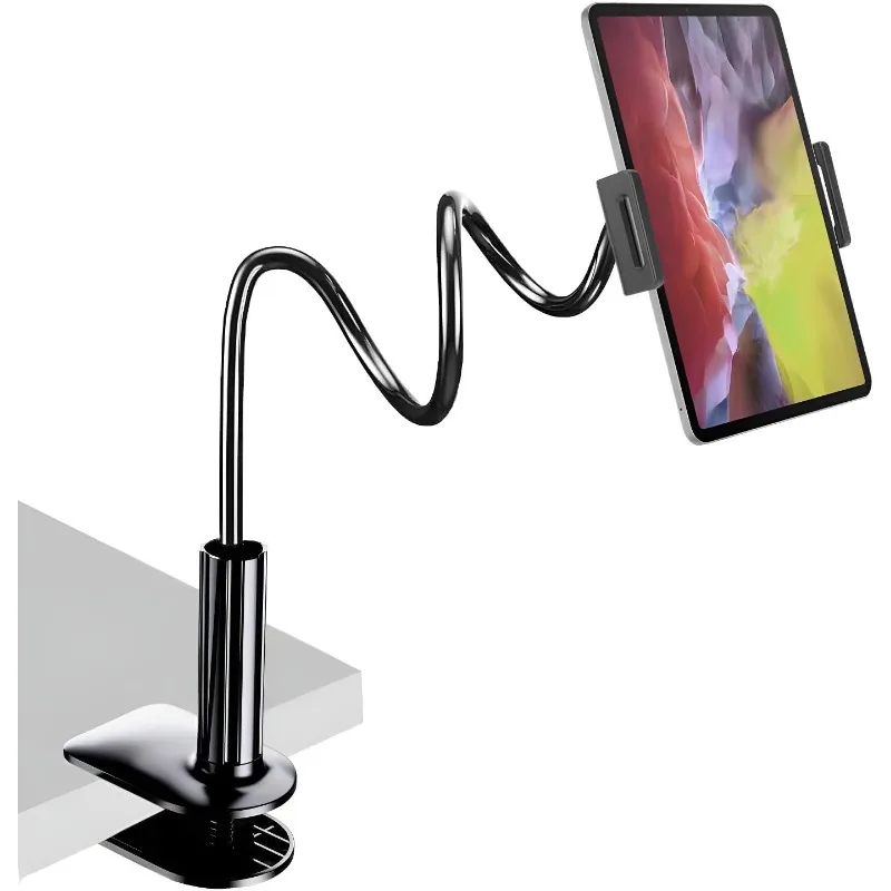 Soporte Flexible para Tablet con Clip de Montaje, Brazo de Acero Sólido para iPad, iPhone, Kindle, Samsung Galaxy, Abraz
