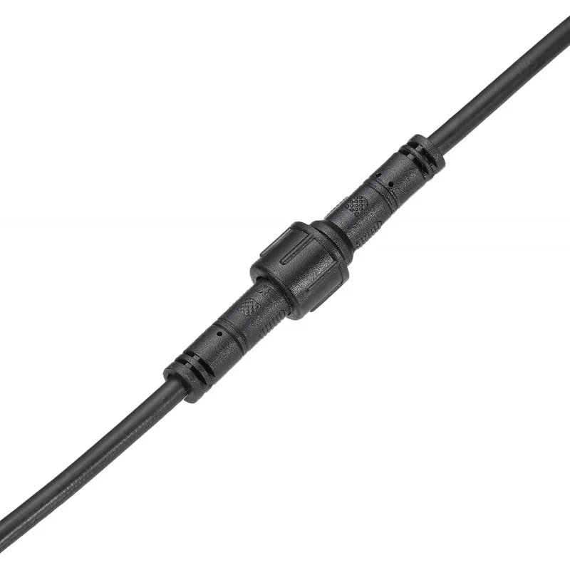 سلك تمديد 3.28 قدم، موصل IP67 مقاوم للماء 22AWG مع شرائط LED للذكور والإناث على كلا الطرفين، أسود