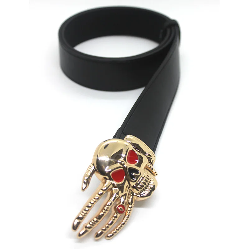 Halloween Gift Teen Belts Trendy Skull Head Claw Buckle Niche Belt Jeans Skirt Accessories Fashion All-Match Personality Belt