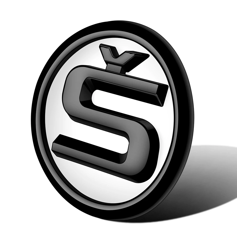White S Insignia Emblem Sticker 90mm/100mm/110mm Hood Sticker Car Rear Sticker Fit For ENYAQ IV SUPERB FABIA OCTAVIA KAROQ YETI