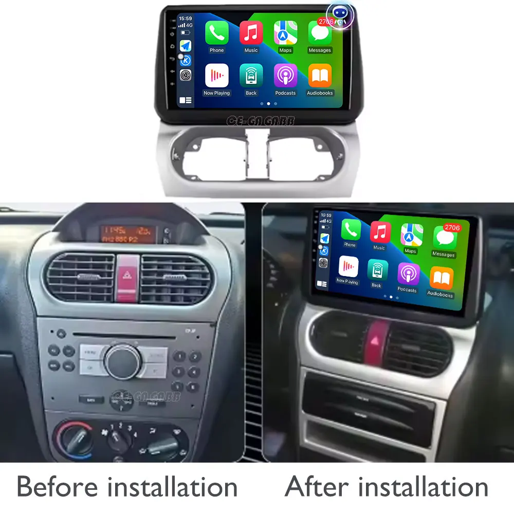 Android 16 Car Radio Auto Carplay For Opel Combo Corsa Tigra 2001 2002 2003 -2011 Stereo Multimedia Navigation GPS carplay auto