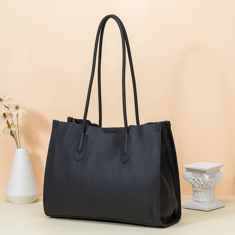 

Genuine Leather Women's Bags Luxury Designer Tote Bag Casual Handbag Purses Ladies Large Capacity Shoulder Bag for Work Commuter