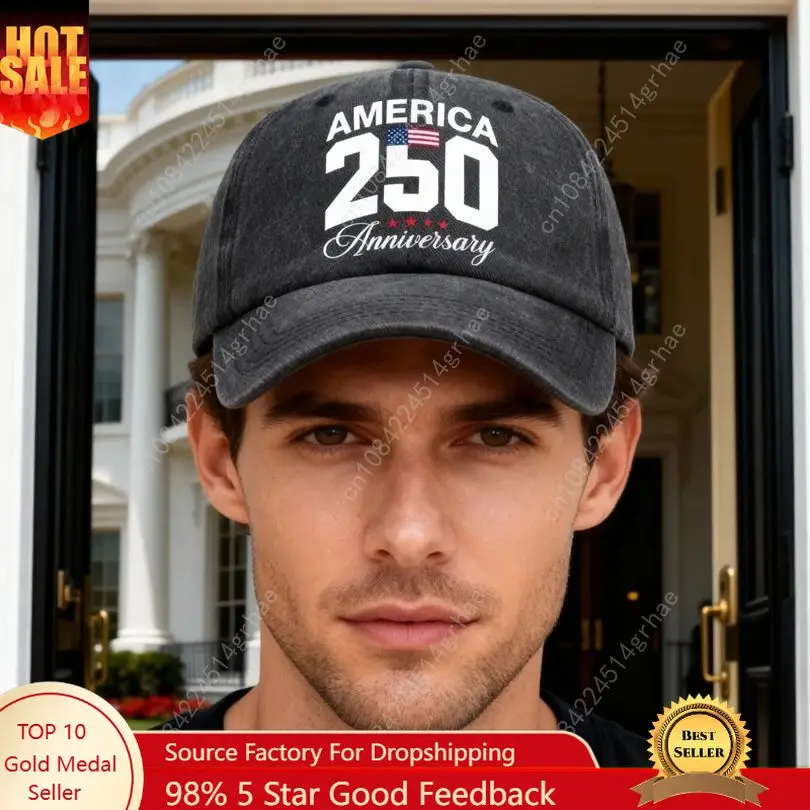 

1pc 250th anniversary commemorative American Patriot baseball cap with structured American flag colors (10 colors) - an ideal
