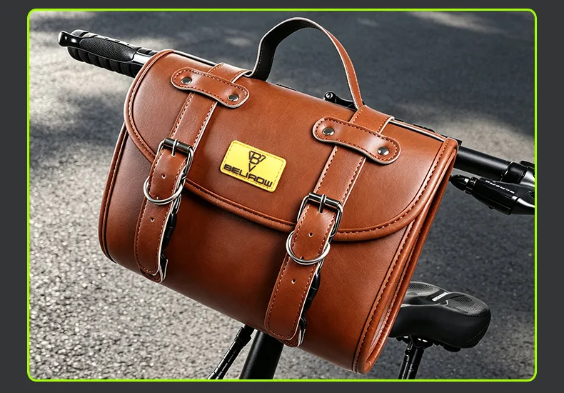 4,6L Wasserdichte Retro-Punk-Stil Fahrrad-Lenkertasche, Vordere Aufbewahrungstasche für Mountainbike, Faltbares E-Bike, Roller – Detail 14