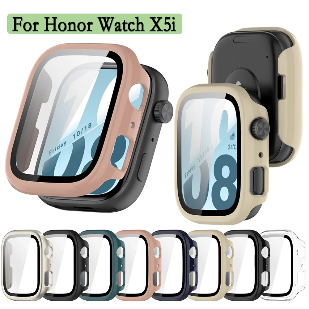 Case For Honor Watch X5i Hard Shell 2 in 1 Cover With Screen Tempered Glass Protector Watch Decoration For Honor X5i