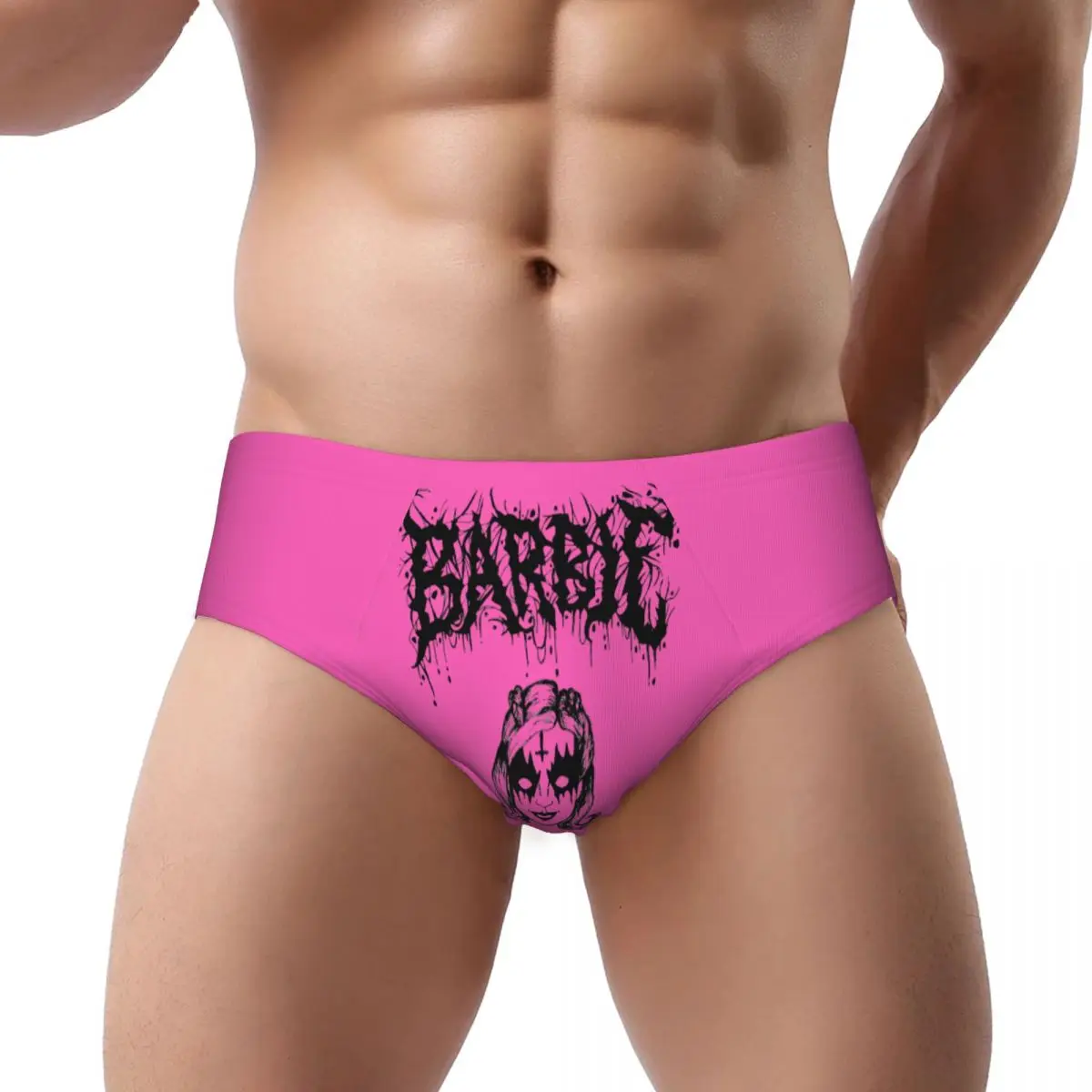 Custom Men Halloween Spooky Barbie Deathcore Doll Men Panties Stretch Briefs Underwear