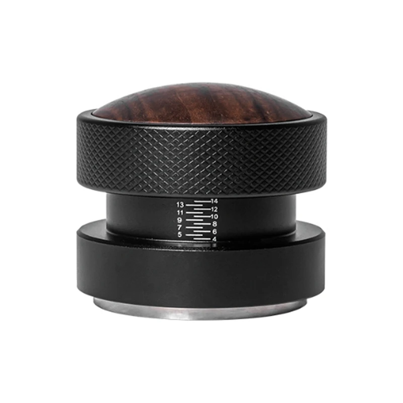 Self-Gravity Coffee Tamper Self-Adaptive Height Tamper Solid Wood Elastic Tamper Black Threaded Bottom